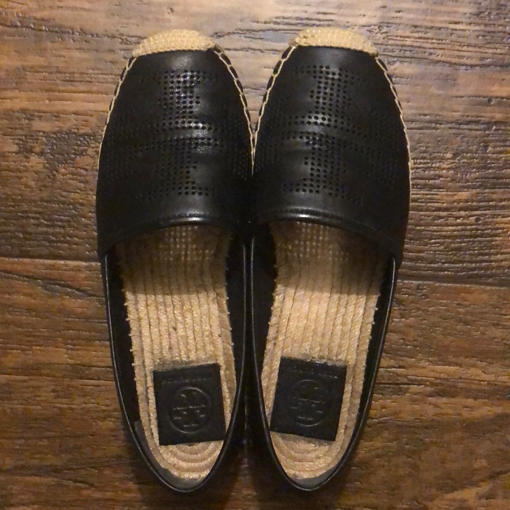 Tory Burch Espadrille Black leather US7